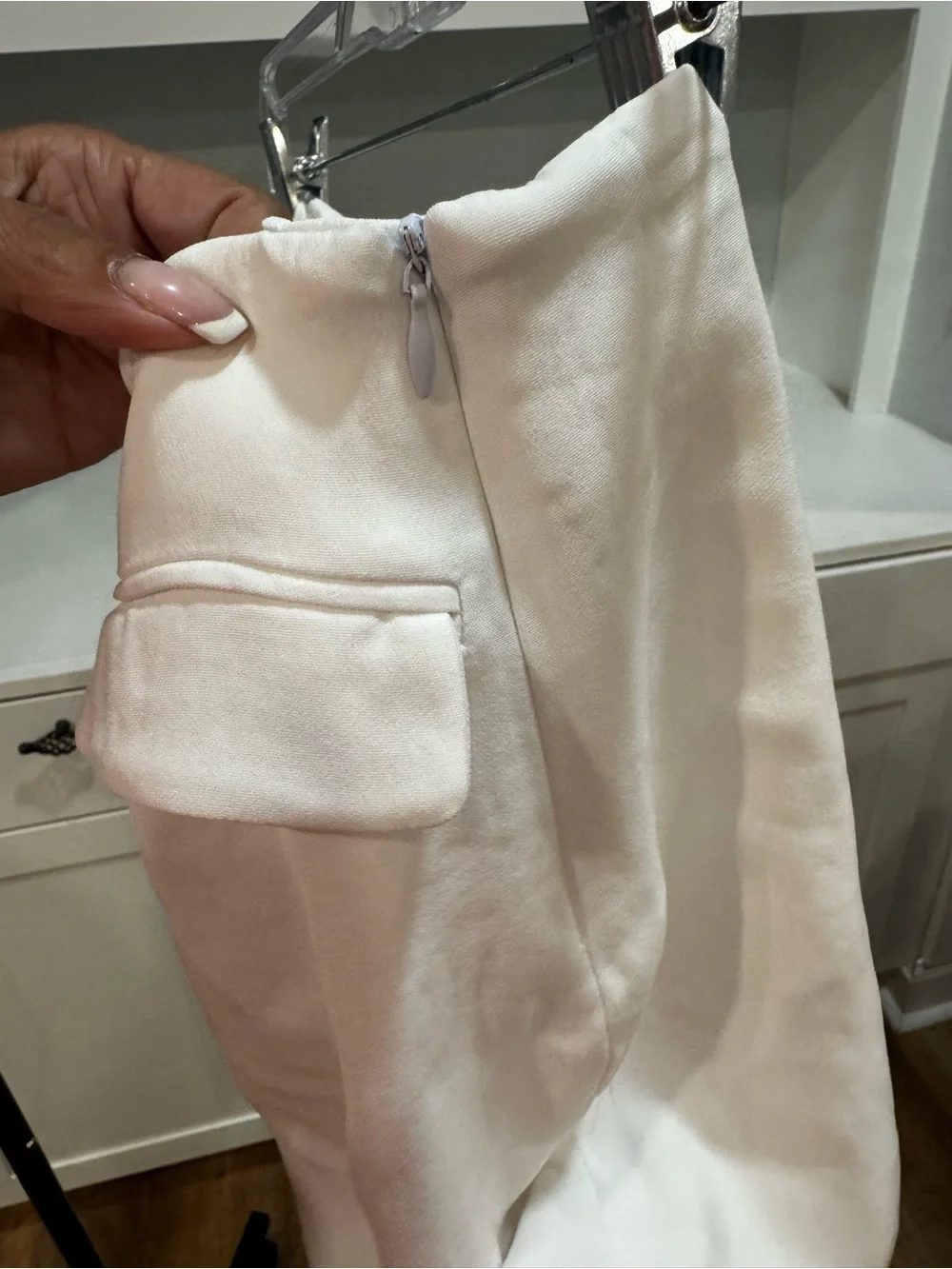 SOLID & STRIPED Optic White Mini Skirt with Flap Pocket Accents - Picture 5 of 5